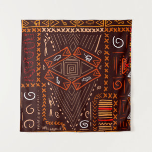 Tapete De Parede Padrão Africano Aboriginal de Arte Sem Olhos