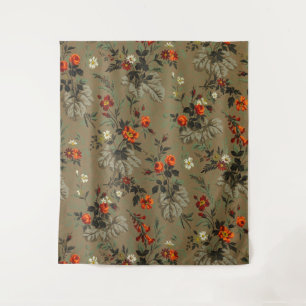 Tapete De Parede Padrão Botânico Floral Escuro Vintage de Rosa Lara