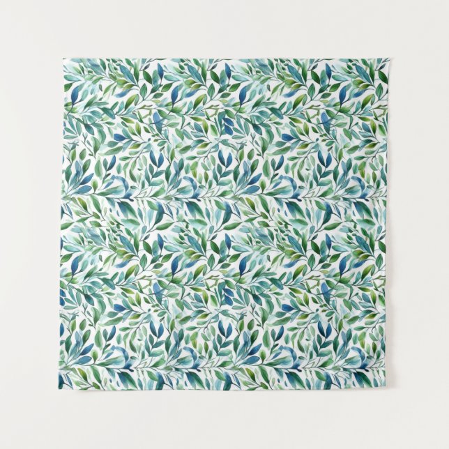 Tapete De Parede Padrão Botânico Gentil Folha de Água (Frente)