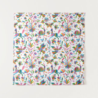 Tapete De Parede Padrão Brilhante do estilo Otomi mexicano
