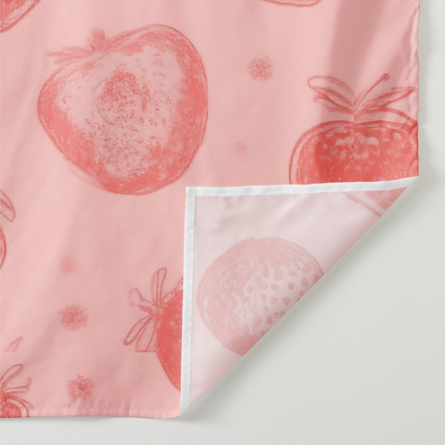 Tapete De Parede padrão caprichoso de morango em rosa (Detalhe)