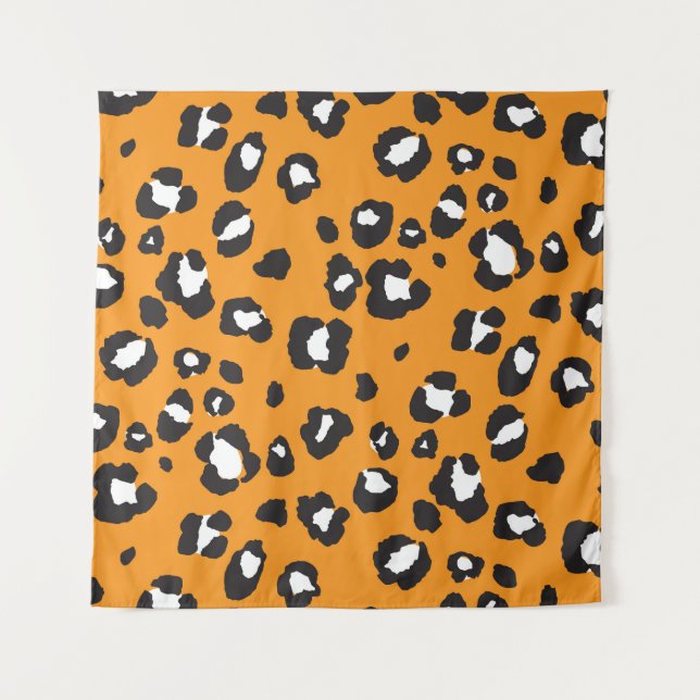 Tapete De Parede Padrão Clássico de Impressão Leopardo (Frente)