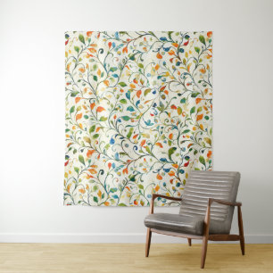 Tapete De Parede Padrão Colorido De Folha De Paisley Inspirado Na V