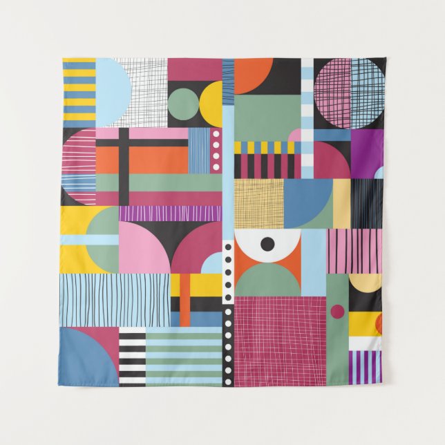 Tapete De Parede Padrão colorido escandinavo (Frente)