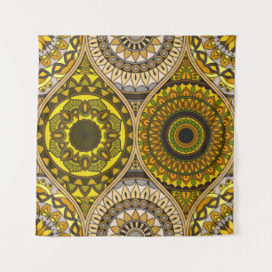 Tapete De Parede Padrão com mandalas. Elementos decorativos venosos