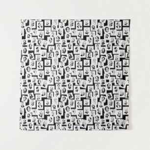 Tapete De Parede Padrão com retratos dos maiores compositores