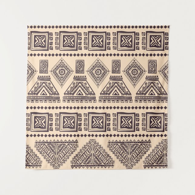 Tapete De Parede Padrão comercial tribal, étnico, vintage (Frente)