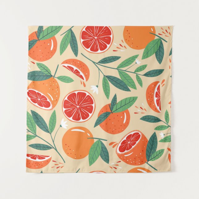 Tapete De Parede Padrão contínuo de toranja. Design moderno. Antigo (Frente)