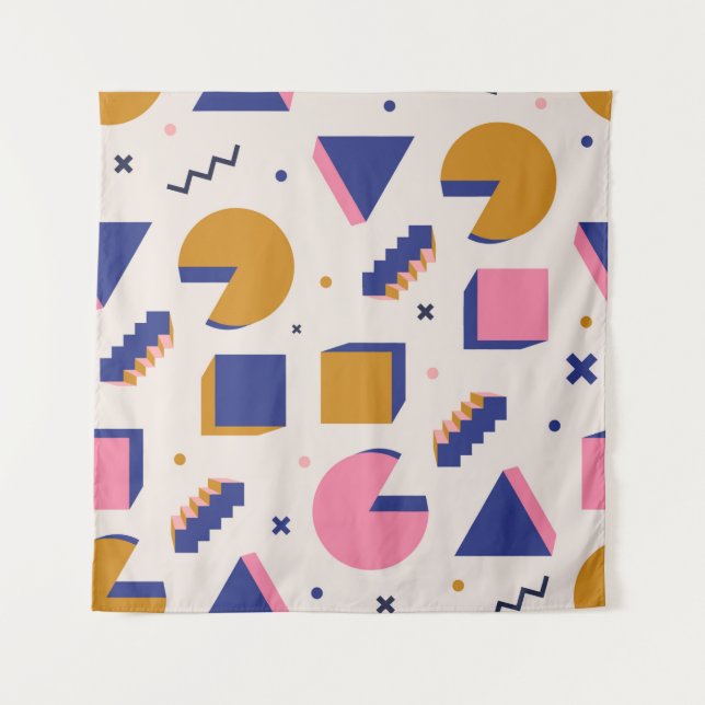 Tapete De Parede Padrão contínuo geométrico memphis dos anos 90 na  (Frente)