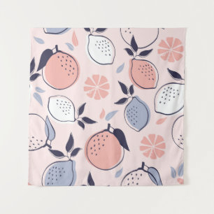 Tapete De Parede Padrão de abstrato Citros de Limão e Laranjas em P