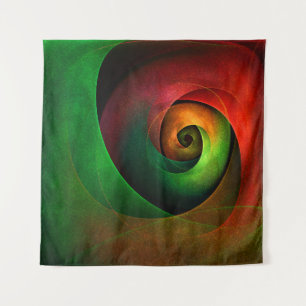 Tapete De Parede Padrão de Abstrato de Arte Vermelha Verde Floral M