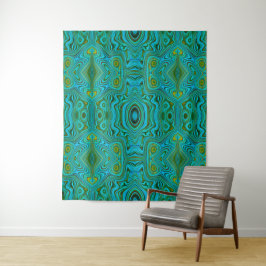 Tapete De Parede Padrão de Abstrato do Trippy Retro Turquoise Chart