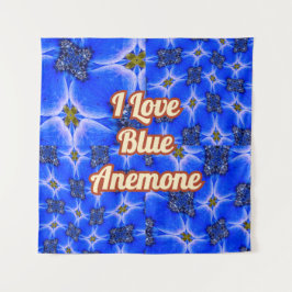 Tapete De Parede Padrão de Anêmona do Jardim Azul