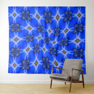 Tapete De Parede Padrão de Anêmona do Jardim Azul