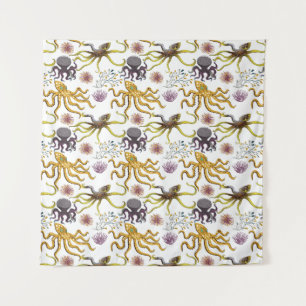 Tapete De Parede Padrão de animais aquáticos   vida submarina do 