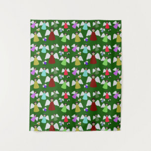 Tapete De Parede Padrão de anjos de Natal coloridos