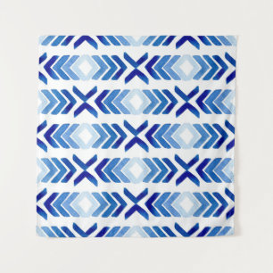 Tapete De Parede Padrão de Aquarela das Setas Rhombus Azuis