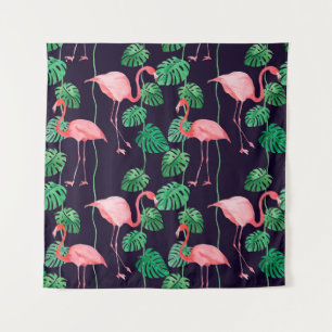 Tapete De Parede Padrão de aquarela sem costura com flamingo