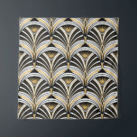 Tapete De Parede Padrão de Art Deco. Vintage gold black backgrue<br><div class="desc">Padrão de Art Deco. Fundo branco preto dourado ventilado. Enfeite sem costura de luxo. Motif dos vinte anos</div>