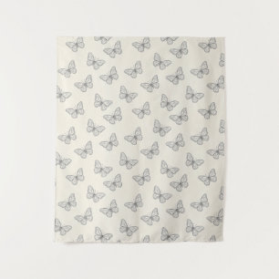 Tapete De Parede Padrão de Arte em Linha de Borboleta