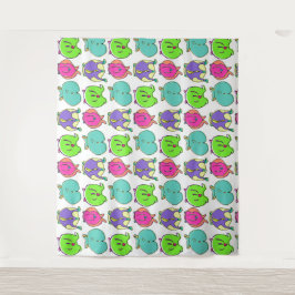 Tapete De Parede Padrão de Bumbuns de Hamster Coloridos