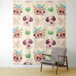 Tapete De Parede Padrão de Cachorro Adorável