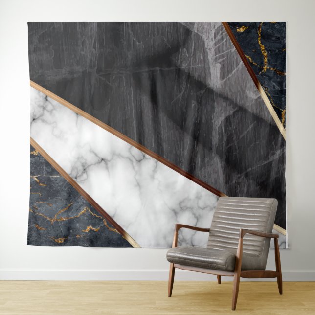 Tapete De Parede Padrão de Colagem de Marble Elegante (In Situ (Horizontal))