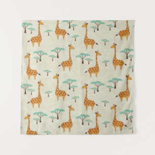 Tapete De Parede Padrão de colheita da árvore Giraffe.