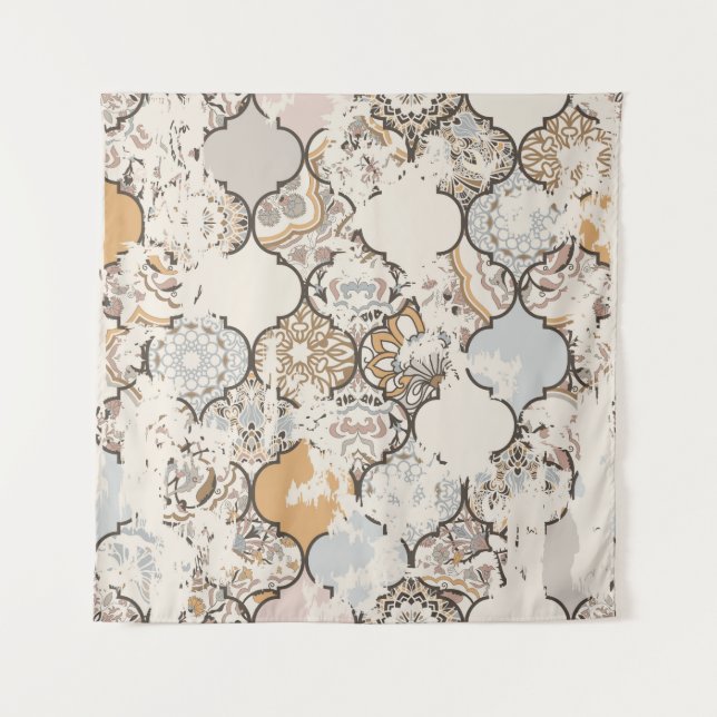 Tapete De Parede Padrão de colheita sem costura com um efeito atrit (Frente)