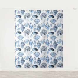 Tapete De Parede Padrão de conchas na Blue Beach House