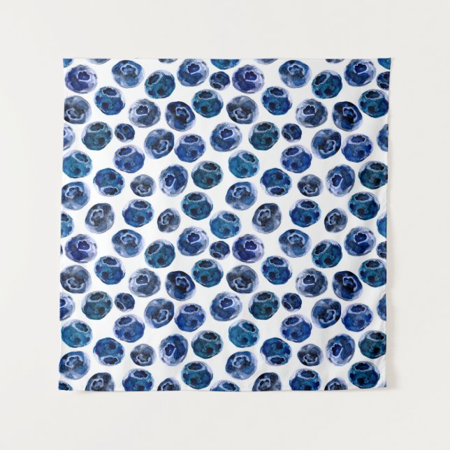 Tapete De Parede Padrão de conjunto de mirtilo ilustrado por aquare (Frente)