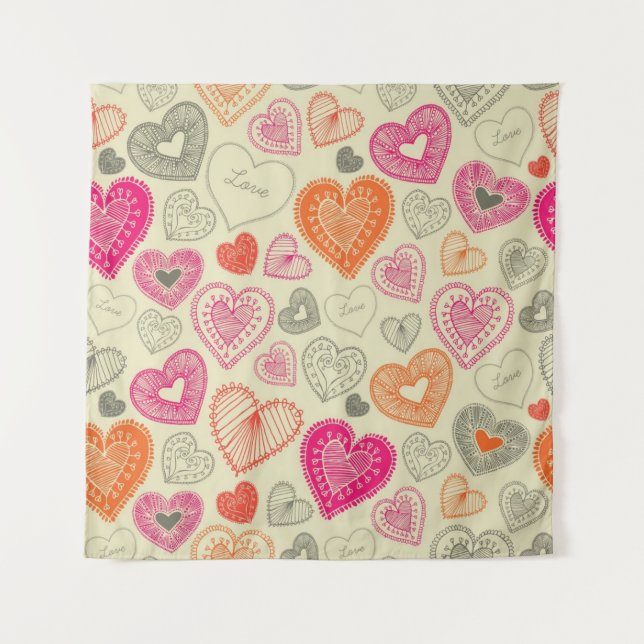 Tapete De Parede Padrão de coração (Frente)
