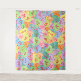 Tapete De Parede Padrão de Corações Doces - SFW