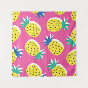 Tapete De Parede padrão de cores loucas de fruta de abacaxi sem d