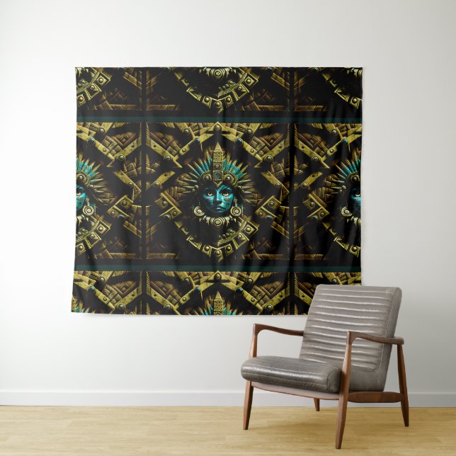 Tapete De Parede Padrão de Design Aztec Dois (In Situ (Horizontal))