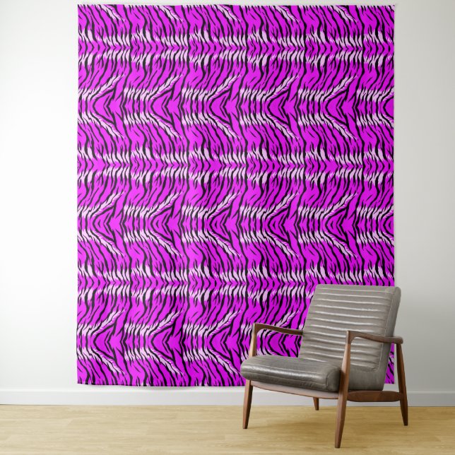 Tapete De Parede Padrão de design de pele de tigre roxo (In Situ)