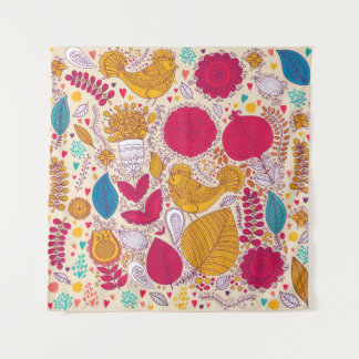 Tapete De Parede Padrão de design floral vintage detalhado