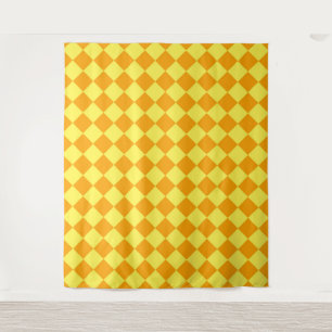 Tapete De Parede Padrão de Diamante Xadrez Amarelo Laranja