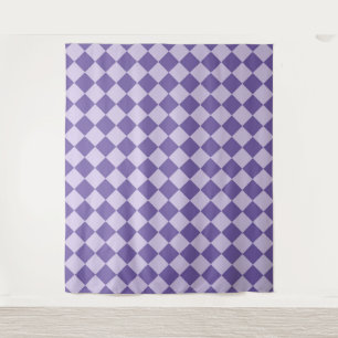 Tapete De Parede Padrão de Diamante Xadrez Roxo