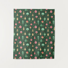 Tapete De Parede Padrão de Enfeites de natal do estilo Vintage - Ve