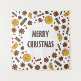 Tapete De Parede Padrão de especiarias de Natal feliz