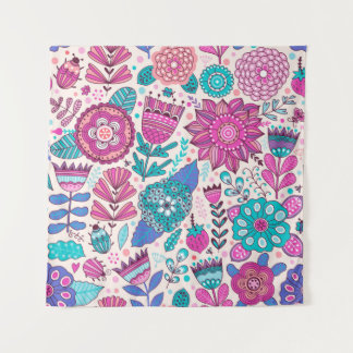 Tapete De Parede Padrão de flor de vindima. Textura botânica sem co