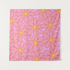 Tapete De Parede Padrão de Flor Simples, Floral Púrpura, de pré-dis