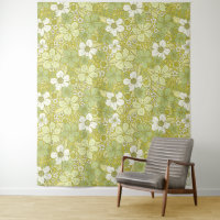 Padrão de Flor Verde e Amarelo do Pastel