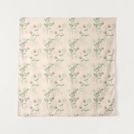 Tapete De Parede Padrão de Flor Verde Rosa Y2K 70s Rosa Verde