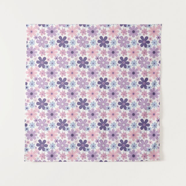 Tapete De Parede Padrão de Flor Y2K (Frente)