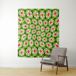 Tapete De Parede Padrão de Flores Cor-de-Rosa e Branco