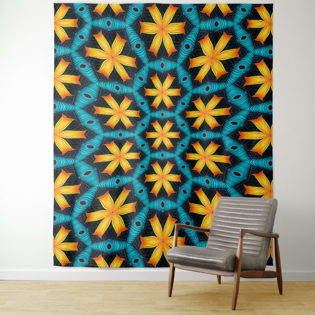 Tapete De Parede Padrão de Flores de Abstrato Bonito (In Situ)