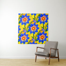 Tapete De Parede Padrão de Flores de Abstrato Bonito