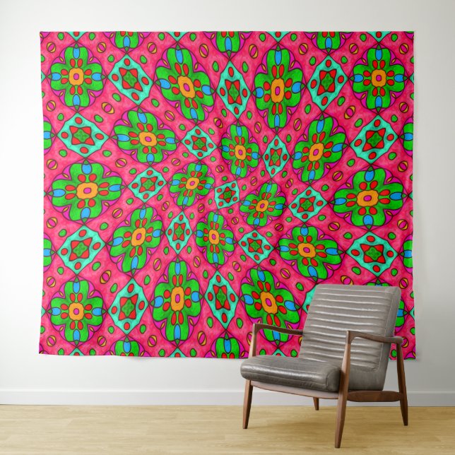 Tapete De Parede Padrão de Flores de Abstrato exclusivo (In Situ (Horizontal))